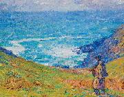 John Peter Russell Pecheur sur falaise USA oil painting artist
